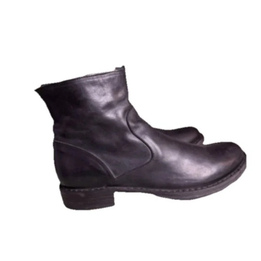 Fiorentini + Baker Ankle Boots‎ Men's Size 38 Black Leather Side Zipper Gothic